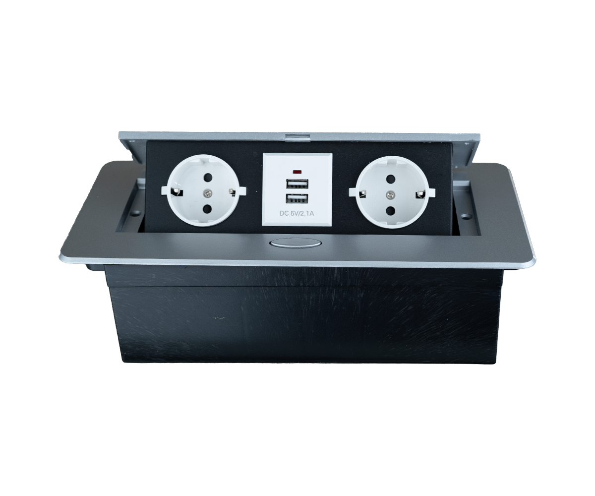 ჩასაშენებელი როზეტი CEA 2 ბუდე, 2 USB