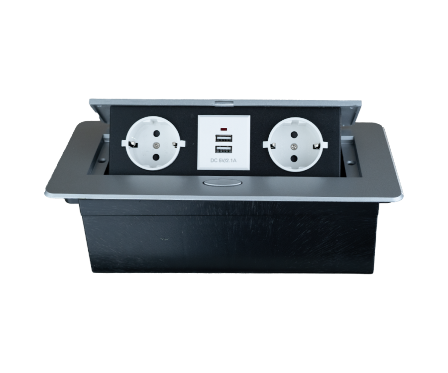 ჩასაშენებელი როზეტი CEA 2 ბუდე, 2 USB